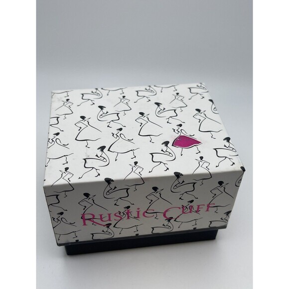 Rustic Cuff 2 Piece Set Pink Rubber Stretch Gold Inspirational Cuff Bracelet New - Picture 12 of 12